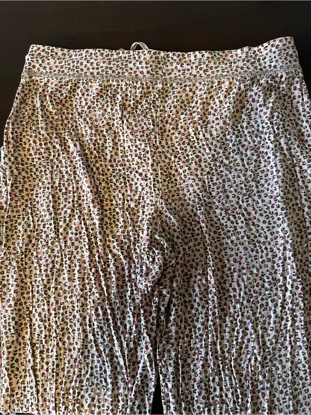GAP Cream Leopard Print Pajama Pants with Pink Accents